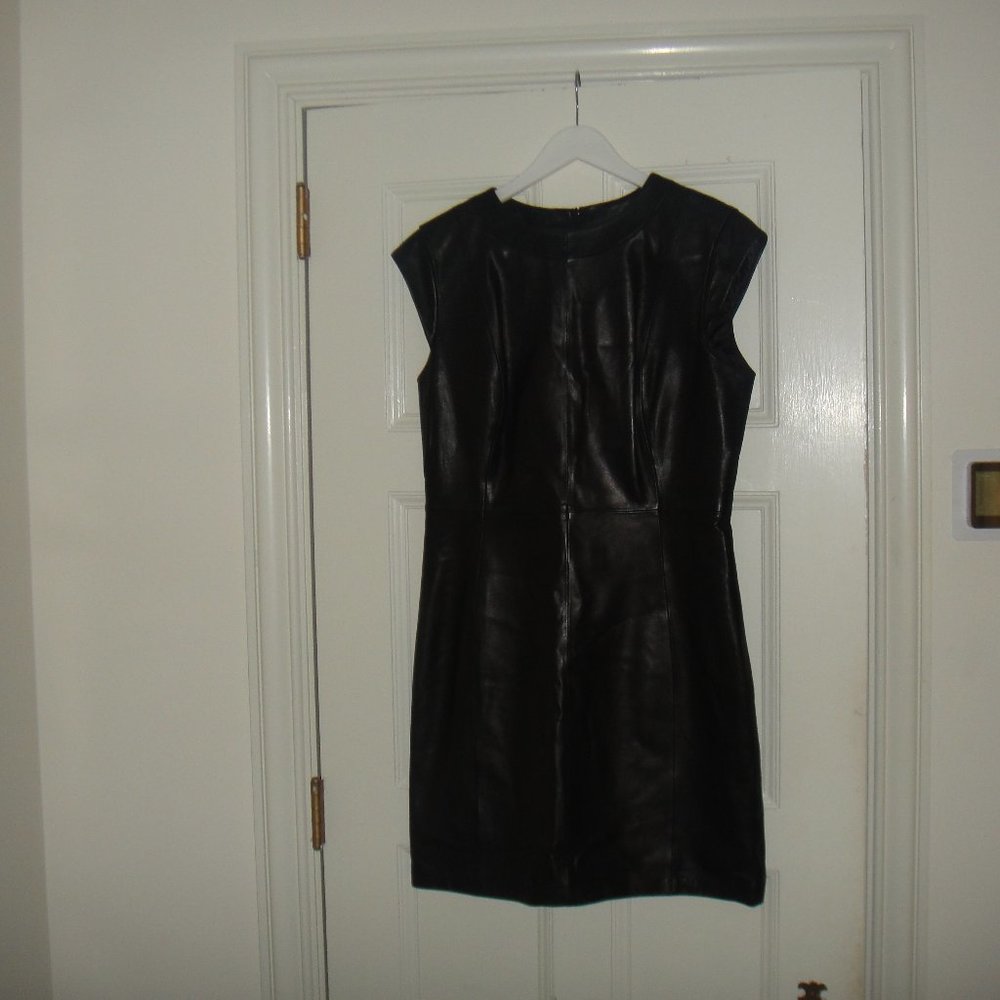 Black Leather Shell Dress - Gianni Bini